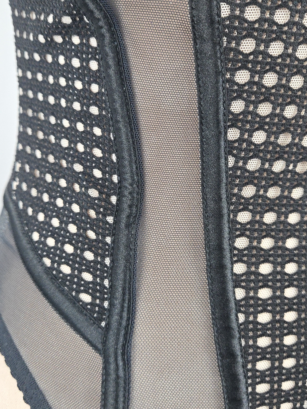 Victoria's Secret Black Mesh Eyelet Underwire Bodysuit 36D - Picture 6 of 8